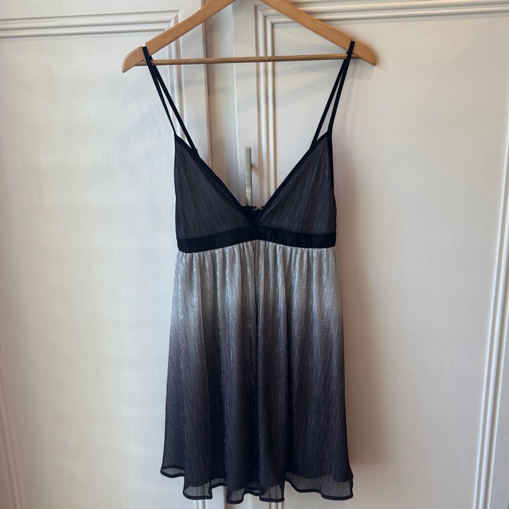 Show Me Your MuMu Eva Mini Dress in Black and Silver Ombre